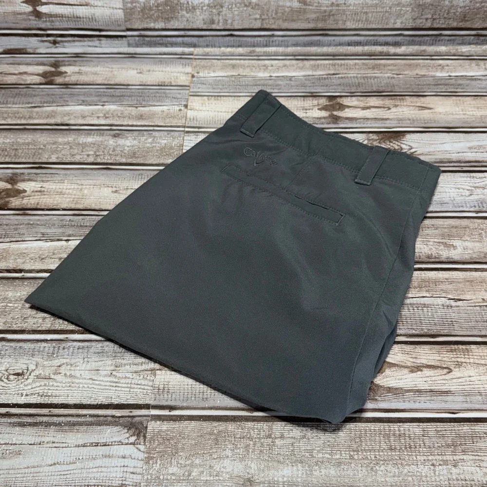 Callaway Mens Golf Shorts Gray Flat Front Chino Stretch Size 34‎